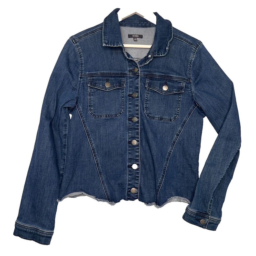 NYDJ Denim Jean Jacket Frayed Medium